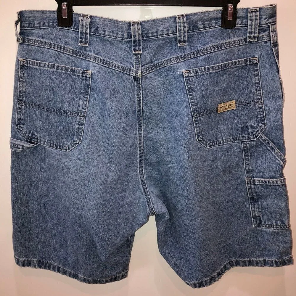 Wrangler Mens Size 40 Blue Denim Jean Carpenter Shorts with Hammer Loop Pockets